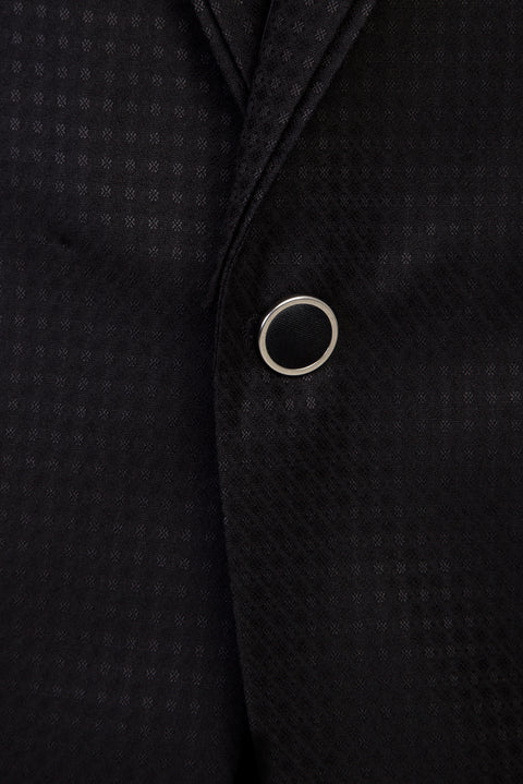 Siyah 7 Drop Slim Fit Dar Kesim Şal Yaka Smokin & Damatlık