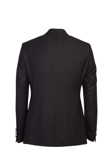 Siyah Slim Fit Dar Kesim Sivri Yaka Yelekli Smokin & Damatlık