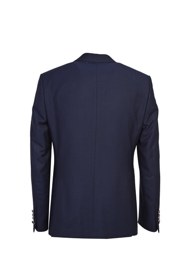 Koyu Lacivert Slim Fit Dar Kesim Sivri Yaka Yelekli Smokin & Damatlık