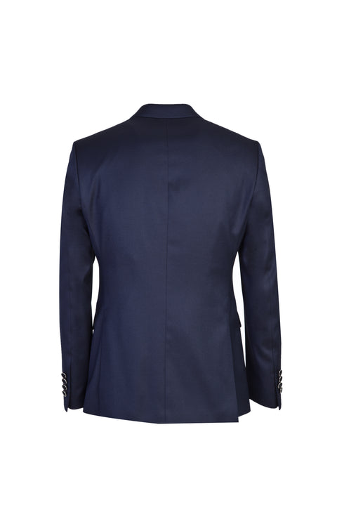 Koyu Mavi  Mono Yaka 7 Drop Slim Fit Dar Kesim Desenli Smokin & Damatlık