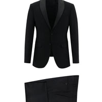 Siyah 7 Drop Slim Fit Dar Kesim Smokin & Damatlık