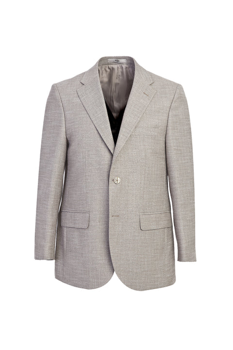 Açık Gri 4 Drop Relaxed Fit Rahat Kesim Klasik Desenli Ceket