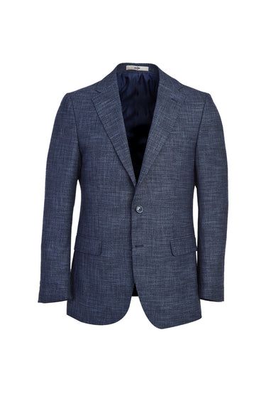 Orta Lacivert Relaxed Fit Rahat Kesim Klasik Desenli Ceket