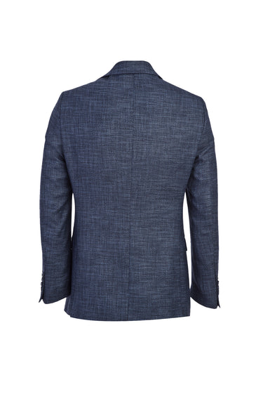 Orta Lacivert Relaxed Fit Rahat Kesim Klasik Desenli Ceket