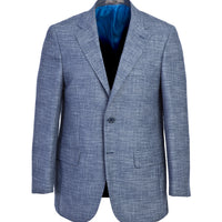 Açık Mavi Regular Fit Klasik Desenli Ceket