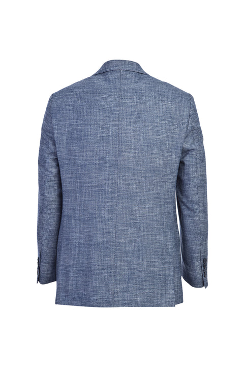 Açık Mavi 6 Drop Regular Fit Standart Kesim Klasik Desenli Ceket