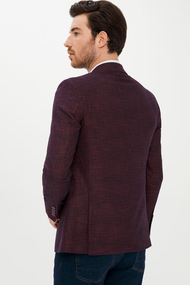 Mürdüm Slim Fit Dar Kesim Desenli Ceket