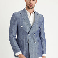 Koyu Mavi  7 Drop Slim Fit Dar Kesim Ceket