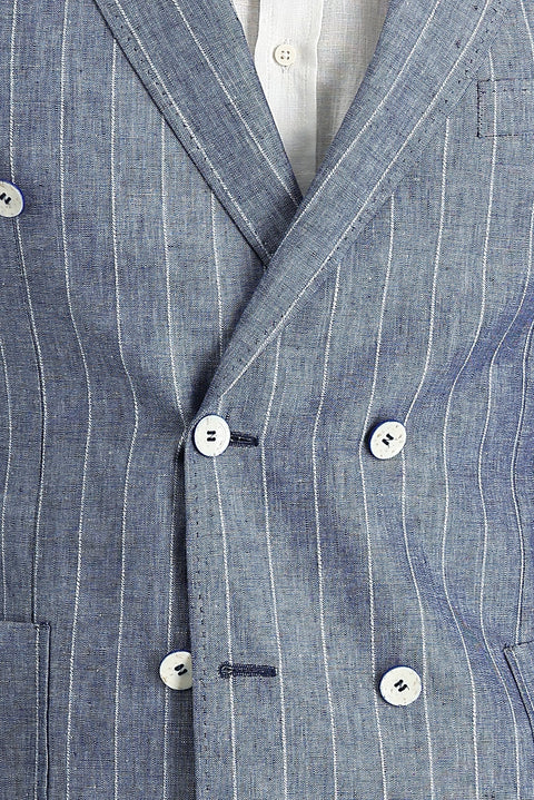 Koyu Mavi  7 Drop Slim Fit Dar Kesim Ceket