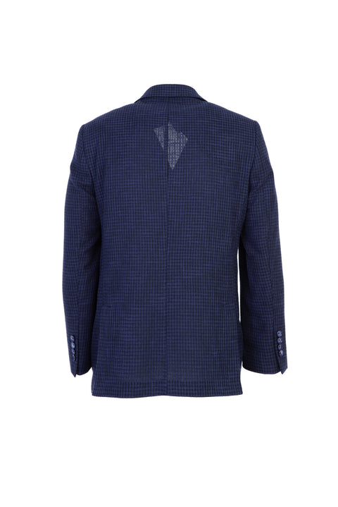 Black Navy 7 Drop Super Slim Fit Extra Narrow Cut Slim Fit Narrow Cut Sport Plaid Jacket