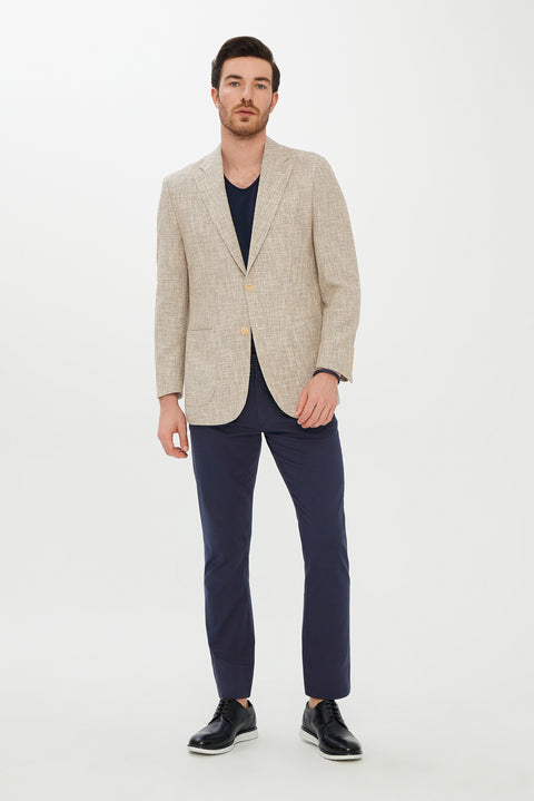 Açık Gri 7 Drop Slim Fit Dar Kesim Ceket