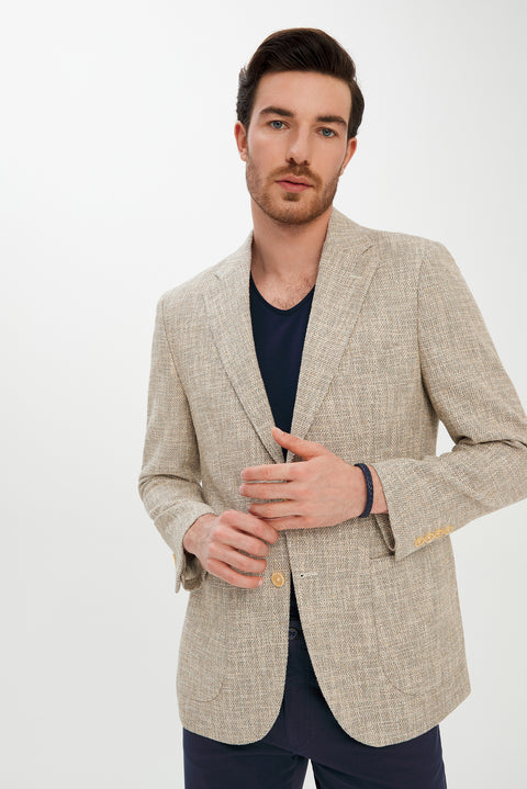 Açık Gri 7 Drop Slim Fit Dar Kesim Ceket