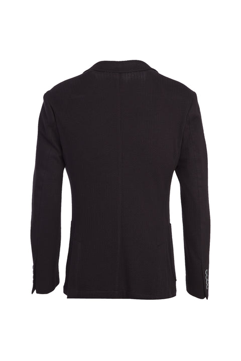 Siyah Lacivert 7 Drop Slim Fit Dar Kesim Spor Pamuk Ceket