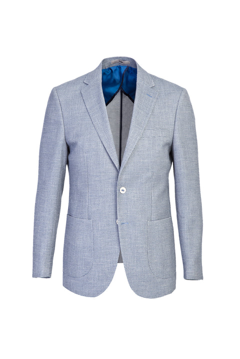 Açık Mavi 4 Drop Relaxed Fit Rahat Kesim AK KUŞGÖZÜ CEKET