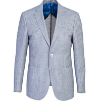 Açık Mavi Slim Fit Dar Kesim Kuşgözü Ceket