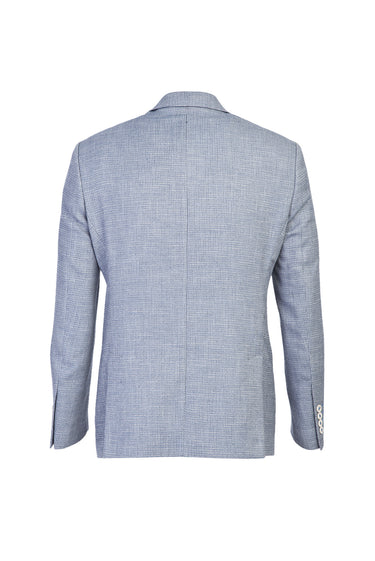 Açık Mavi Slim Fit Dar Kesim Kuşgözü Ceket
