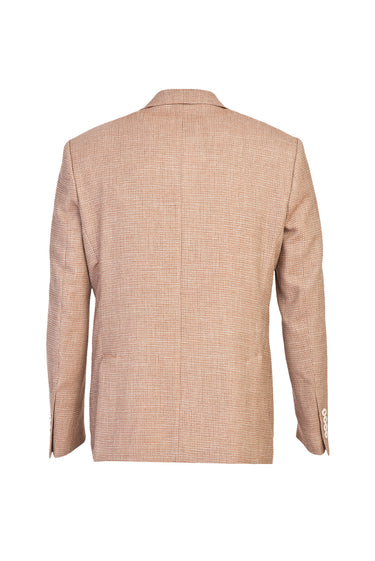 Açık Kahve  Slim Fit Dar Kesim Kuşgözü Ceket