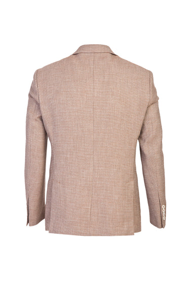 Orta Kahve Slim Fit Dar Kesim Kuşgözü Ceket