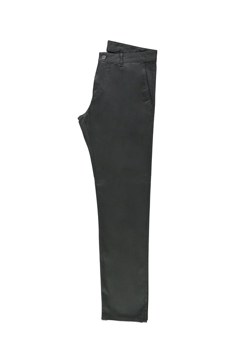 Mid Smoke Regular Fit Standard Cut Patterned Lycra Canvas / Chino Trousers