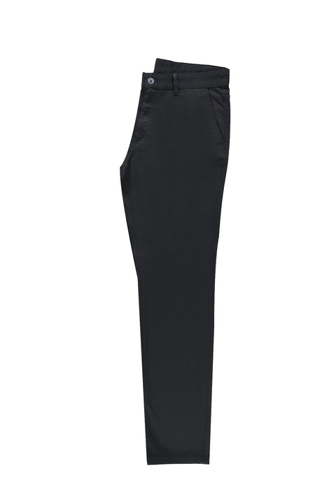 Siyah Relaxed Fit Rahat Kesim Likralı Kanvas / Chino Pantolon
