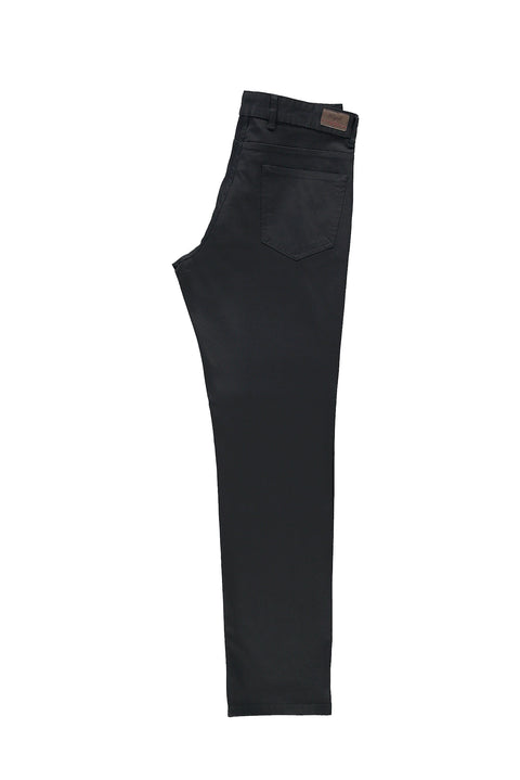 Siyah Relaxed Fit Rahat Kesim Likralı Kanvas / Chino Pantolon