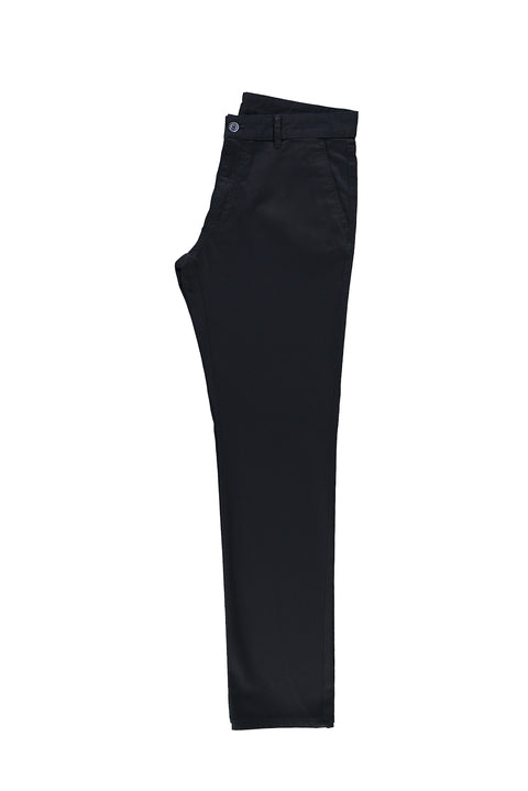 Koyu Lacivert Slim Fit Dar Kesim SER Kanvas / Chino PANT Likralı