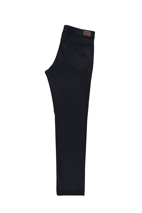 Koyu Lacivert Relaxed Fit Rahat Kesim Likralı Kanvas / Chino Pantolon