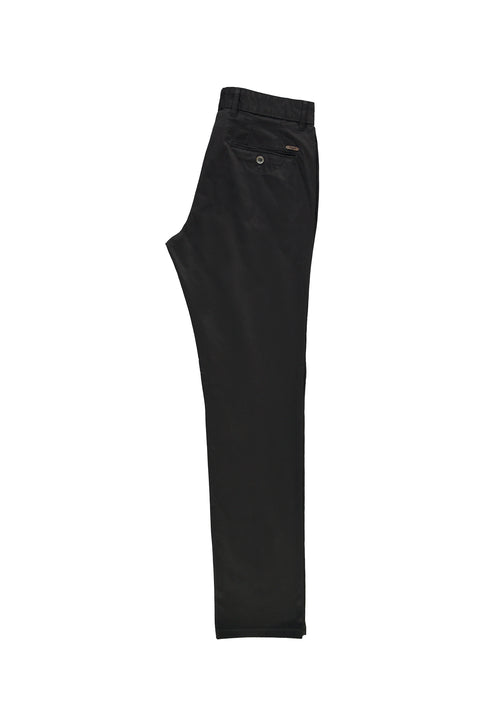 Siyah Regular Fit Standart Kesim Likralı Kanvas / Chino Pantolon