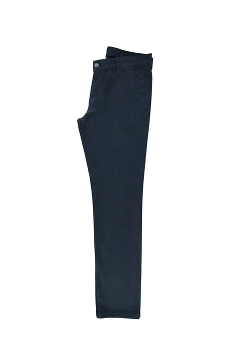Orta Lacivert Slim Fit Dar Kesim Likralı Kanvas / Chino Pantolon