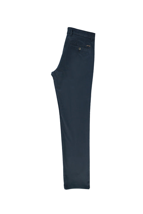 Mid-Indigo Relaxed Fit Stretch Canvas / Chino Trousers