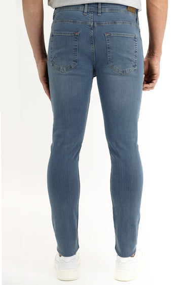 Açık Mavi Slim Fit Dar Kesim Likralı Denim Pantolon