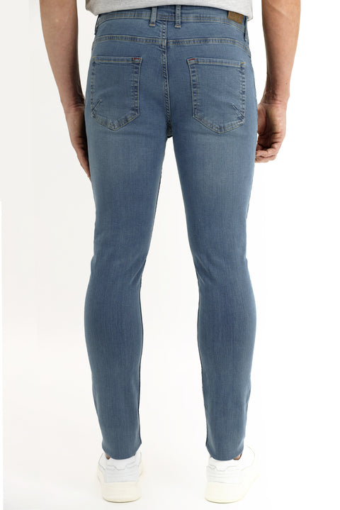 Açık Mavi Slim Fit Dar Kesim Likralı Denim Pantolon