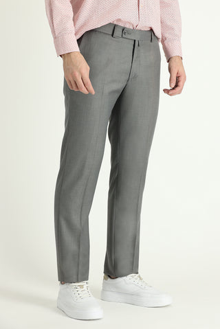  Açık Gri Melanj 7 Drop Slim Fit Dar Kesim Klasik Kumaş Pantolon