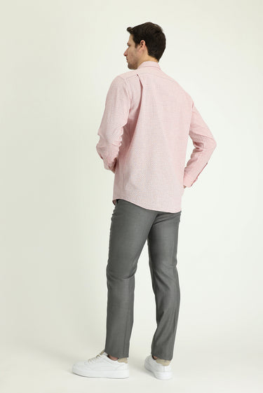 Orta Gri Melanj Slim Fit Dar Kesim Klasik Kumaş Pantolon