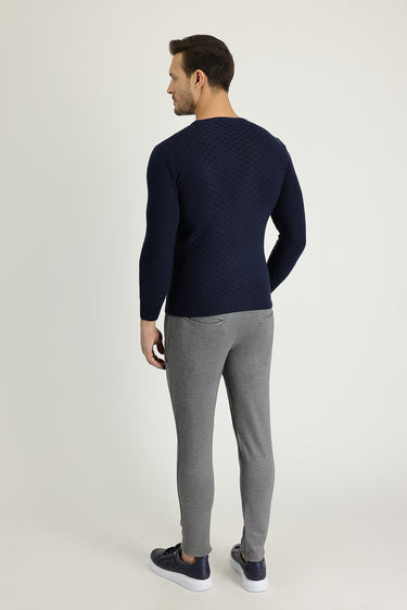 Siyah Slim Fit Dar Kesim Beli Lastikli İpli Jogger Pantolon