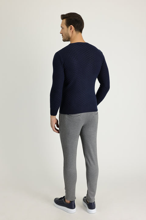 Siyah Slim Fit Dar Kesim Beli Lastikli İpli Jogger Pantolon