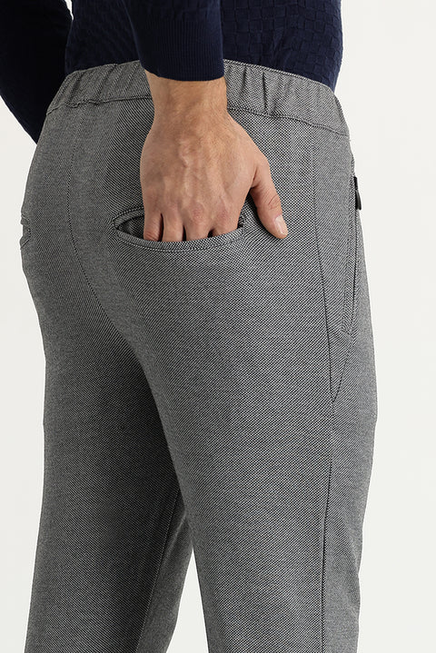 Siyah Slim Fit Dar Kesim Beli Lastikli İpli Jogger Pantolon