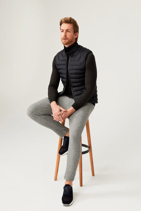 Orta Gri Slim Fit Dar Kesim Beli Lastikli İpli Jogger Pantolon