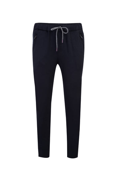 Orta Lacivert Slim Fit Dar Kesim Beli Lastikli İpli Jogger Pantolon