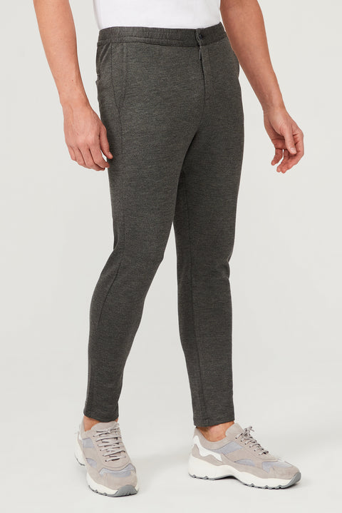 Orta Füme Slim Fit Dar Kesim Jogger Pantolon