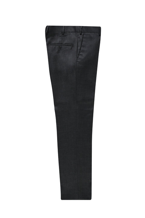 Light Anthracite 7 Drop Slim Fit Narrow Cut Classic Wool Fabric Trousers