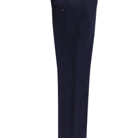 Orta Lacivert Slim Fit Dar Kesim Yünlü Klasik Kumaş Pantolon