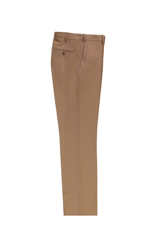  Açık Kahve  4 Drop Relaxed Fit Rahat Kesim Yünlü Klasik Kumaş Pantolon