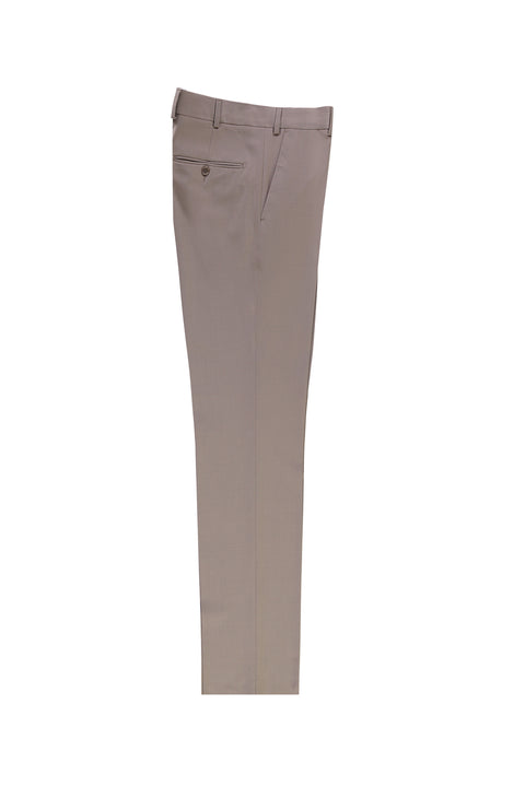 Orta Bej 7 Drop Slim Fit Dar Kesim Yünlü Klasik Kumaş Pantolon