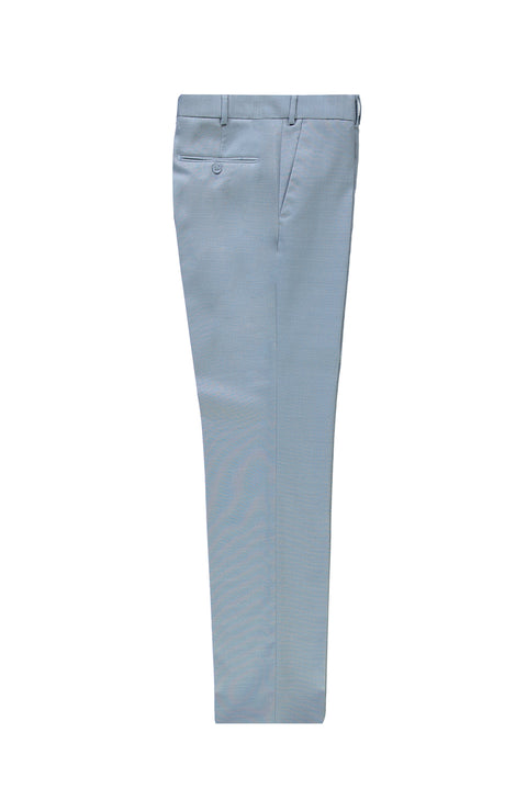 Light Blue 7 Drop Slim Fit KNK.WOOL Classic Fabric Trousers