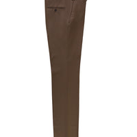 Koyu Vizon Slim Fit Dar Kesim Yünlü Klasik Kumaş Pantolon