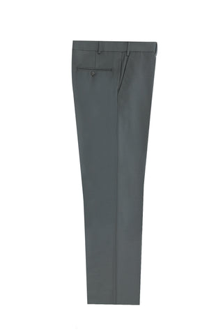  Açık Gri 7 Drop Slim Fit Dar Kesim Yünlü Klasik Kumaş Pantolon