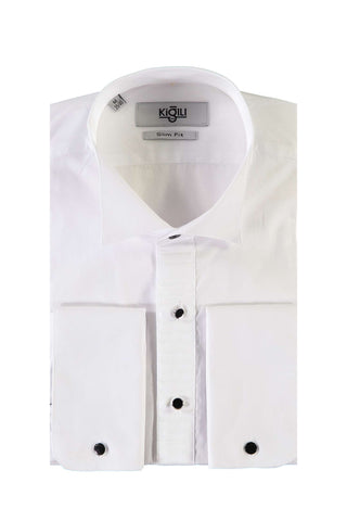  Beyaz Ata Yaka Slim Fit Dar Kesim Pamuk Gömlek
