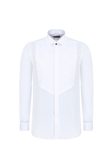  Beyaz Ata Yaka Slim Fit Dar Kesim Pamuk Gömlek