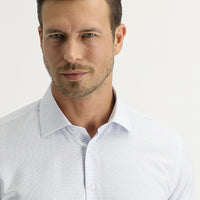 Uçuk Mavi Uzun Kol Slim Fit Dar Kesim Desenli Gömlek